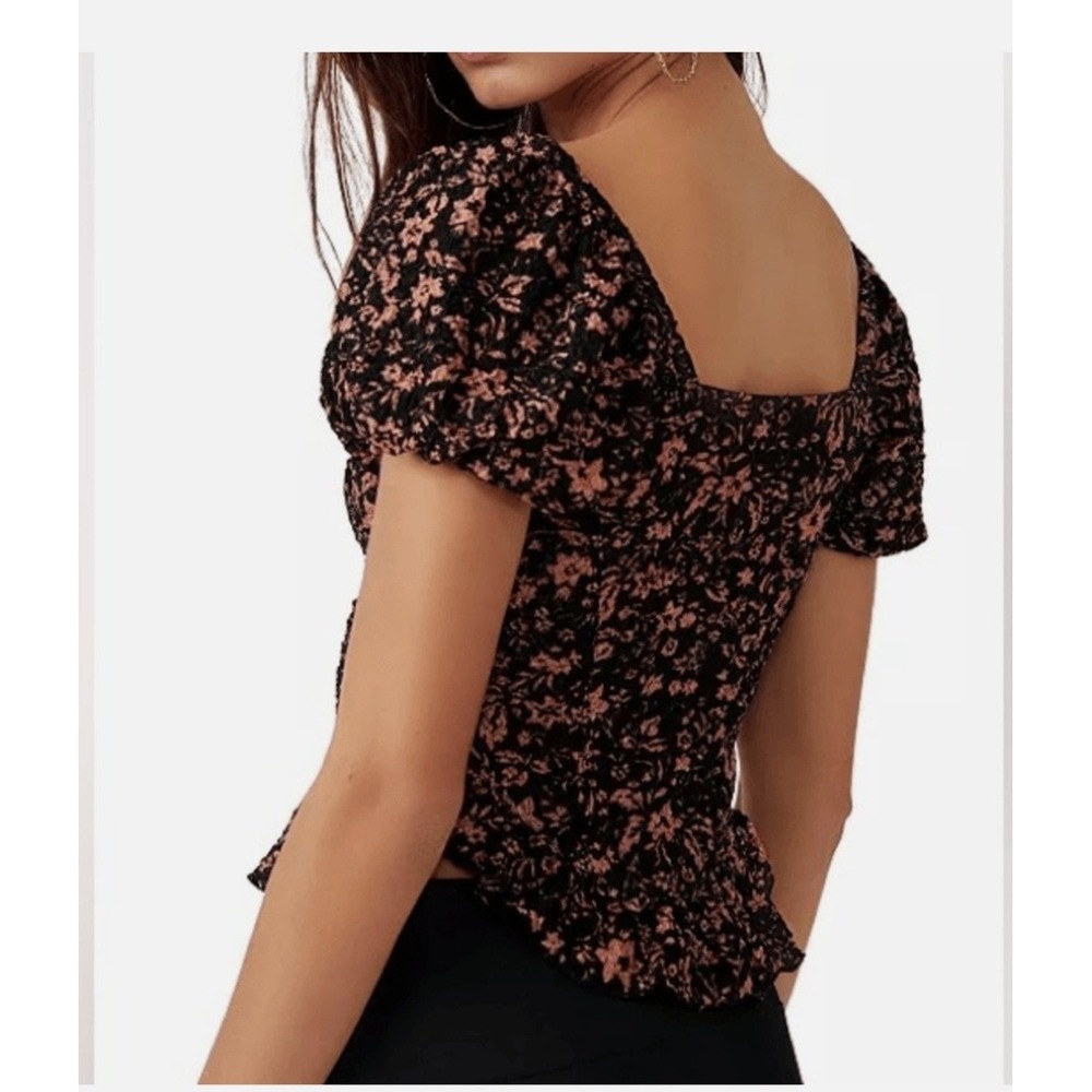 Free People‎ Oh Baby Floral Print Corset Lace Top Size XS - Picture 4 of 14